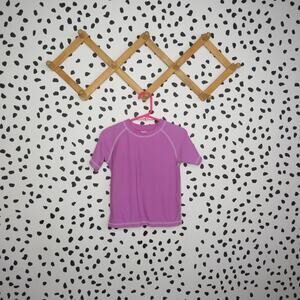 Coastalista Solid Purple Short Sleeve Toddler Rashguard Top
